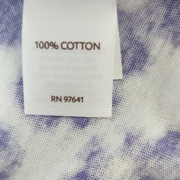 J Jill Scoop Neck Pintucked Purple and White Batik Tank Top Women's Size XS - Picture 7 of 8